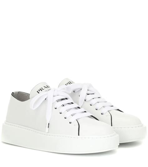 prada women's white sneakers|prada leather sneakers women's.